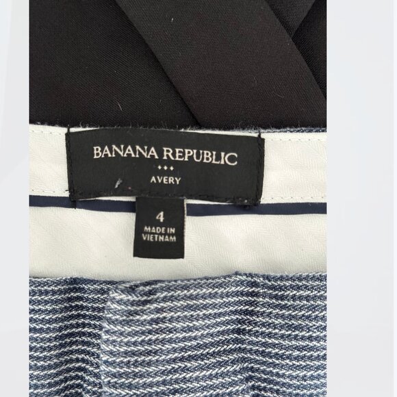 Banana Republic Avery Striped Ankle Pinstripe Pants Sz 4 Career Office Siren - Picture 7 of 8